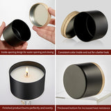 MGLIFEUL Candle Tins Jars Container Vessels for Making 4 8 Oz Black Empty Candle Tins Can Gift Box Packaging Plate with Lids Wax Container Bulk Making DIY Candle Supplies Accessories(Black,4oz,12pcs) MGLIFEUL