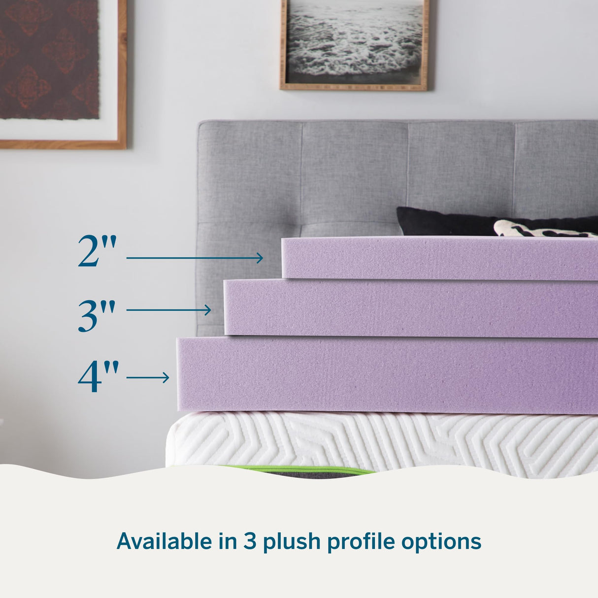 Lucid 3 Inch Lavender Infused Memory Foam Mattress Topper - Ventilated Design – Pressure Relieving Bed Topper - Mattress Pad – CertiPur Certified - Full Size LUCID