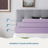 Lucid 3 Inch Lavender Infused Memory Foam Mattress Topper - Ventilated Design – Pressure Relieving Bed Topper - Mattress Pad – CertiPur Certified - Full Size LUCID