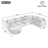 Merax 141.7" Modular Sponge Sofa Cloud Sectional Couch,5 Seater Oversized U-Shaped with Deep Seat for Living Room Merax