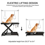 ACIDBOLT 50 Inch Electric Dog Grooming Table, Heavy Duty Height Adjustable Collapsible Extra Large Pet Grooming Table with Overhead Arms, Two Nooses & Anti Slip Tabletop, Black ACIDBOLT