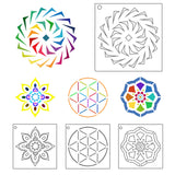 Augshy Mandala Stencils, 56 Pack Mandala Dot Painting Stencils for DIY Rock Art Projects on Wood Furniture Decoration (3.6x3.6 inch) Augshy