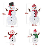 Best Choice Products 4ft 4-Piece 2D Lighted Christmas Snowman Family Set, Large Outdoor Yard Decor Holiday Decoration w/ 160 Twinkling LED Lights Best Choice Products