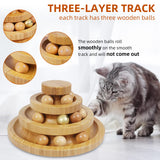 DoogCat Cat Ball Track Toy,Kitty Toys Roller,3-Level Ball Tower with 9 Removable Balls,Interactive Cat Toy, DIY Circle Fun Toy for Kitten Mental Physical Exercise - Medium Size DoogCat