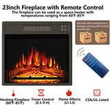 Maupvit Fireplace TV Stand for up to 65 inch TV, Entertainment Center with 23" Fireplace, Farmhouse TV Stands with Electric Fireplace, 2 Storage Cabinets, 2 Drawers for Living Room,Brown Maupvit