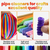 ESUOHYM 200PCS Pipe Cleaners with Instruction Manual 20 Colors Chenille Stems Bulk Art Craft Supplies Colorful Thick Fluffy Fuzzy Wire Sticks DIY Project for Kids Adults Back to School Supplies ESUOHYM