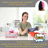 Honoson Mini Craft Iron, Small Portable Heat Press Heat Transfer Machine with Mesh Cloth Pressing Cloth Pad Silicone Pad, Charging Base Accessories for T Shirt Shoe DIY Bag(Rose Red) Honoson