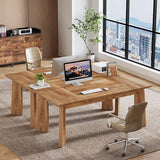 Tribesigns 5FT Conference Table for 6 People, 62-Inch Rectangular Meeting Table with Thicken Tabletop and Heavy Duty Legs, Modern Seminar Boardroom Desk for Office Conference Room (Rustic Brown) Tribesigns