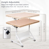 Tektalk Rotating Jigsaw Puzzle Table with Angle & Height Adjustment, Wooden Puzzle Board with Cover & 4 Colored Drawers, Tilting Puzzle Easel with Legs & 4 Roller Wheels, for Up to 1500 Pieces Tektalk
