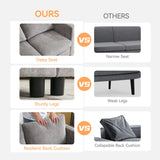 WUTUTUEE 58”Modular Sectional Loveseat Sofa, Modern Love Seat 2 Seater Sofa Couch with Storage, Chenille Modular Sectional Couch for Living Room, Bedroom, Office, Small Apartment, Light Grey WUTUTUEE