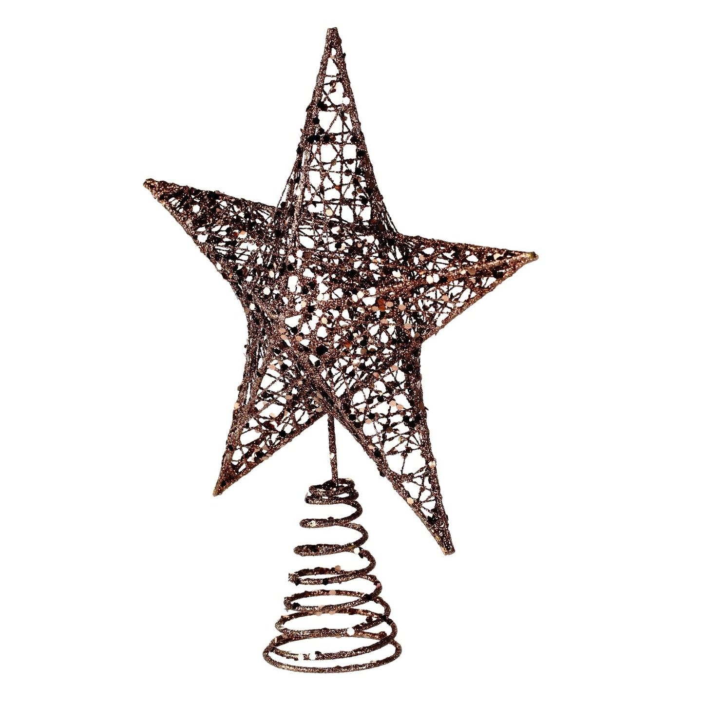 BinaryABC Christmas Tree Topper Star,Glittering Christmas Tree Decoration Ornaments,20cm (Coffee)