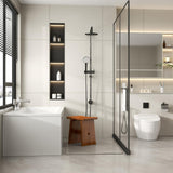 Solid Wood Accent Stool 18" Teak Shower Bench Rustic Garden Seating Chair for Inside Or Gardening Decor Outdoor Furniture RUBAPOSM