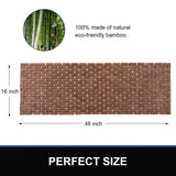 Fovlaurs Bamboo Bath Mat Bathroom Runner Long Large Rugs Floor Wood Shower Bathtub Waterproof Non Slip Accessories 16x48 Inch Easy to Clean, Walnut, 1 pc Fovlaurs