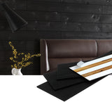 WoodyWalls Peel and Stick Wood Planks | Real Wood Wall Panels | Premium Set of 12 (19.5 sq. ft. per Box) Charcoal (Black) Woody Walls