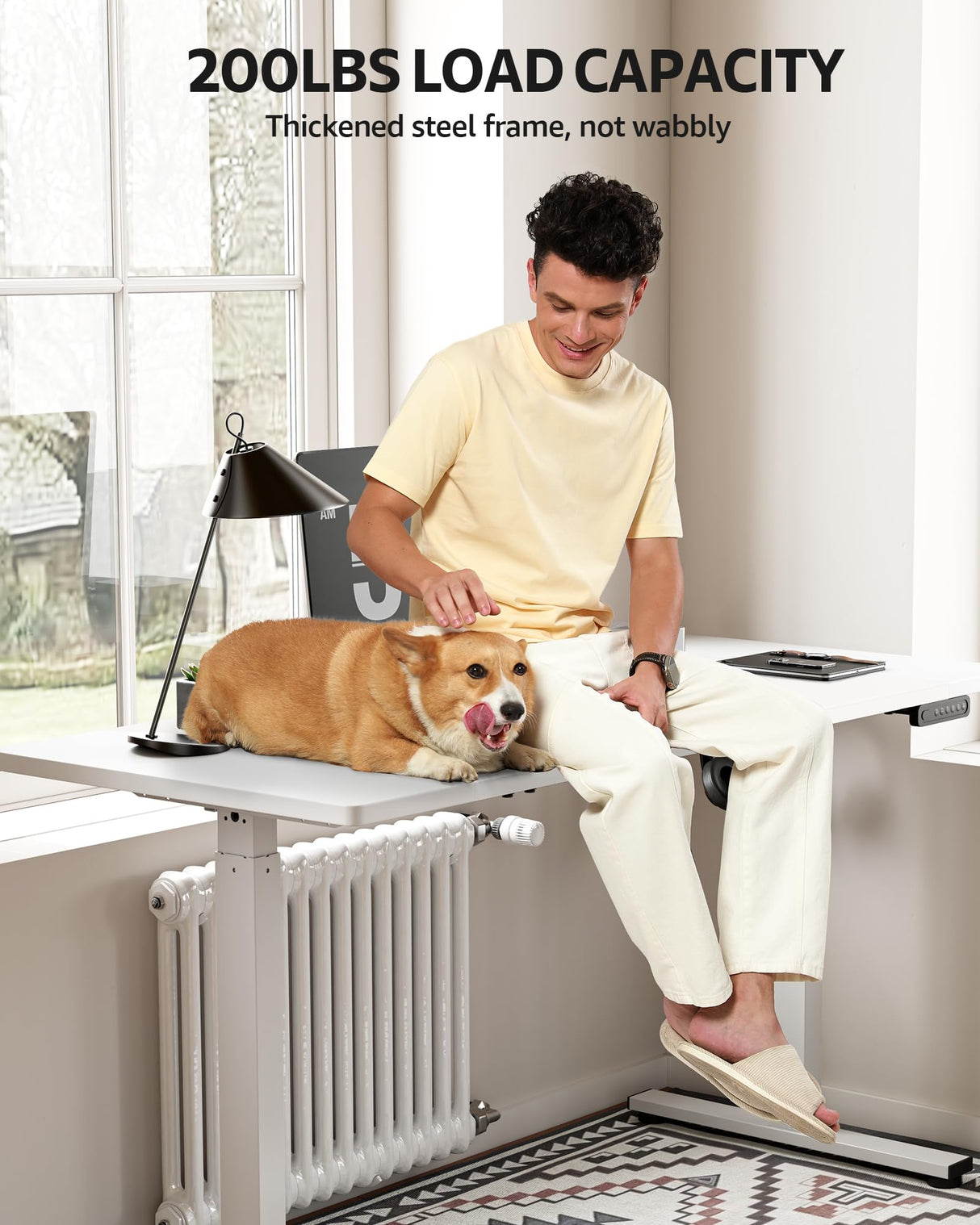 SIAGO Electric Standing Desk Adjustable - 48 x 24 Inch Sit Stand up Desk with Cable Management - 3 Memory Preset Adjustable Height Desk Computer Home Office Desk SIAGO