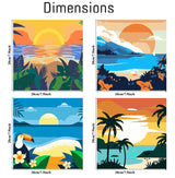 AOSGEDY 4 Pack Paint by Numbers for Adults and Kids Beginner，Landscape-Beach DIY Acrylic Painting Paint by Numbers Kits on Canvas for Kids Ages 4-8-12 Perfect for Home Wall Decor(8x8in) AOSGEDY