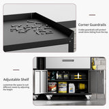 LCAOPC Metal Garage Storage Cabinet with Wheels, Lockable Rolling Tool Chest with Wheels, Tool Cabinet on Wheels, Utility Cabinet for Home, Office, Garage and Workshop, Black & Gray LCAOPC