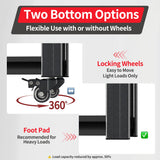 DITOMARRIO 78" H 5-Shelf Metal Storage Shelves, 2000 lbs Garage Shelving Unit with Pegboard, Adjustable Industrial Heavy Duty Storage Rack with Wheels, 47.2" W x 18" D for Pantry Basement, Black DITOMARRIO