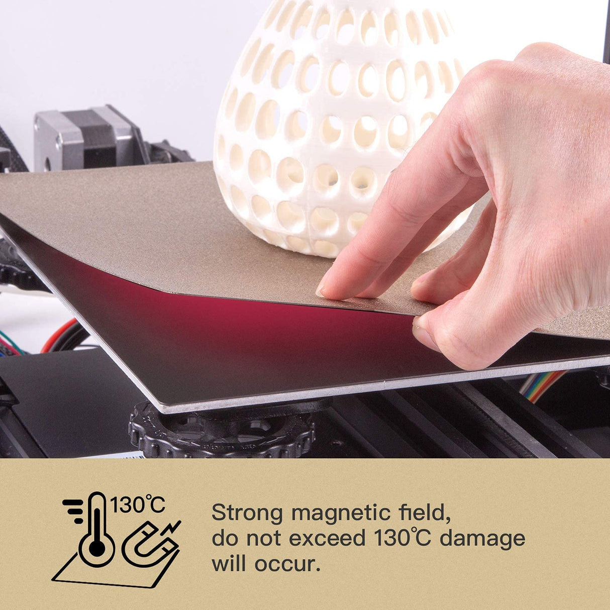 HICTOP PEI Sheet PEI Spring Steel 235x235 and Magnetic Build Plate with Adhesive PEI Bed for Ender-3 Pro/Neo, Ender-3 V2/Neo，Ender-3/Neo 3D Printers HICTOP