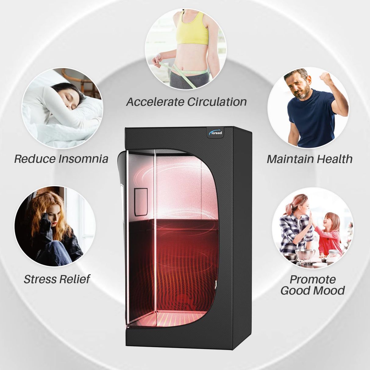 TOREAD Portable Far Infrared Sauna, Portable Infrared Full Size Sauna Tent, Sauna for Infrared Home Spa, Heated Body Therapy, Time & Temperature Remote Control (35"x35"x71") TOREAD