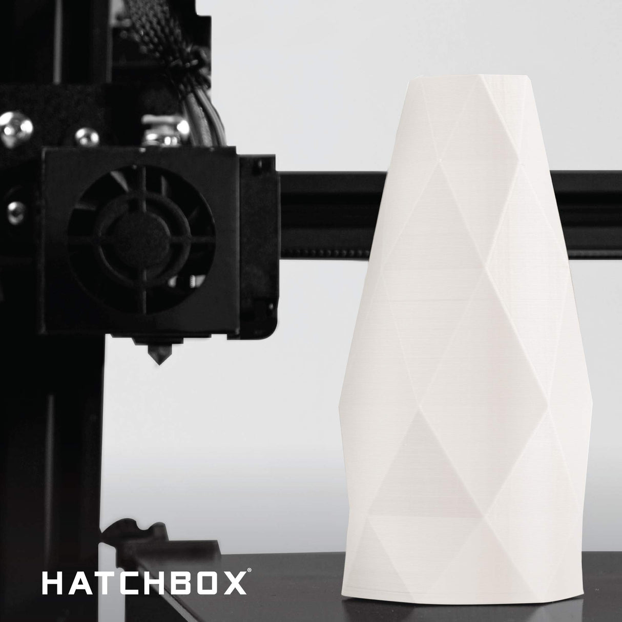 HATCHBOX 1.75mm White PLA 3D Printer Filament, 1 KG Spool, Dimensional Accuracy +/- 0.03 mm, 3D Printing Filament HATCHBOX