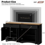 LUMISOL 3-Piece Farmhouse TV Stand Set with Bookshelf, Entertainment Center for TVs up to 70'', Media Console Set with Storage Cabinet, Rustic Sideboard with Adjustable Shelves for Living Room, Black LUMISOL