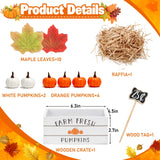 Fall Thanksgiving Tiered Tray Decor, Fall Pumpkin Mini Wood Crate Decorations Set, Farmhouse Table Centerpiece Decor Kit for Fall Decor KORMMCO