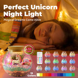 JOYEEMAX Unicorn Light-Up Terrarium Kit for Kids - LED Night Light Birthday Gift for Girls Ages 4 5 6 7 8-12 Year Old - Unicorn Toys for Girls - DIY Arts and Crafts Kit for Kids - Best Girls Presents JOYEEMAX