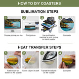 120Pcs Sublimation Blank Car Coasters Packaging for Selling,Include 60Pcs Circular 2.75 in/5mm Blank Sublimation Coasters,30Pcs Car Coasters Display Cards and 30Pcs Hanging Self-Sealing Bags Deobath