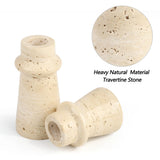 Vixdonos Natural Stone Candle Holder Set of 2 Taper Candle Candlestick Mantle Candle Stand for Home Decor,Wedding,Party and Table Centerpieces(White) Vixdonos