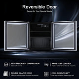 Antarctic Star Mini Fridge Cooler - 60 Can Beverage Refrigerator Glass Door for Beer Soda or Wine –Small Drink Dispenser Machine Removable for Home, Office or Bar, 1.6cu.ft. Antarctic Star