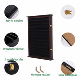 144 Shot Glass Display Case - Large Wall-Mounted Shadow Box with UV Protection, Perfect for Home Decor | Wall-Mounted Cabinet Curio Shadow Box for Action Figures Small Figurines Rack Lockable Door ARRAWIS