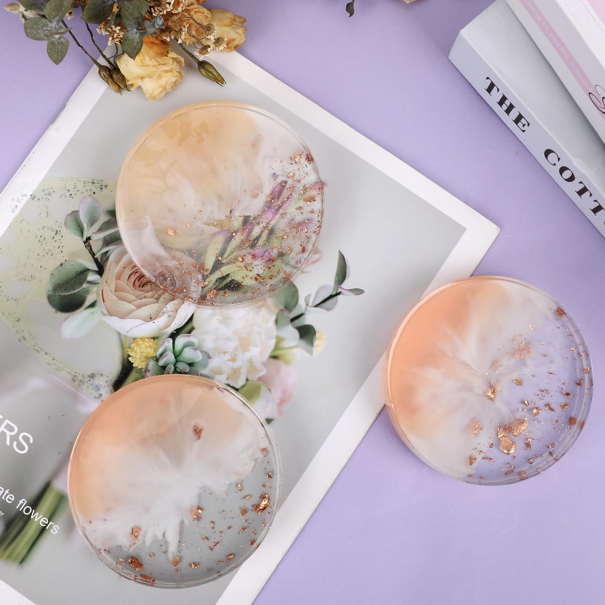 Round Resin Molds, Large 6 Cavity Coaster Silicone Molds, Deep Coaster Molds for Epoxy Resin, Epoxy Resin Molds for Epoxy Resin Crafts, Coasters, DIY Crafts KISREL