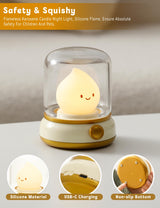 WANIDEA Cute Flameless Candles Lamp, Kids Night Light,Candle Warmer Lamp,Decor,Adjustable Dimmable Rechargeable Night Light for Kids,Girls,Teenager Bedroom WANIDEA