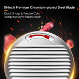 Zomagas Meat Slicer Machine,10 inch Commercial Meat Slicer, 240W Frozen Meat Cheese Deli Slicer,Premium Chromium-plated Steel Blade Semi-Auto Foody Slicer for Commercial and Home Use,Low Noises Zomagas