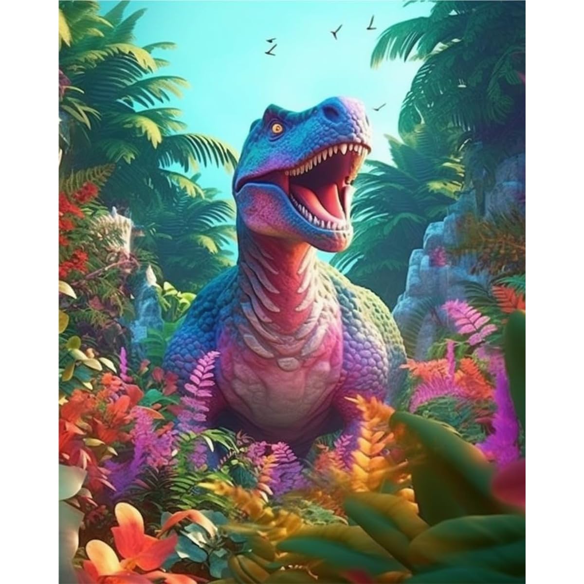 DIY 5D Diamond Art Kits (12 * 16 Inch),Mosaic Diamond Painting, Art for Dinosaur, Embroidery Full Drill for Animals, Art Kits Rhinestone Craft for Home Wall Decor Amz Camel