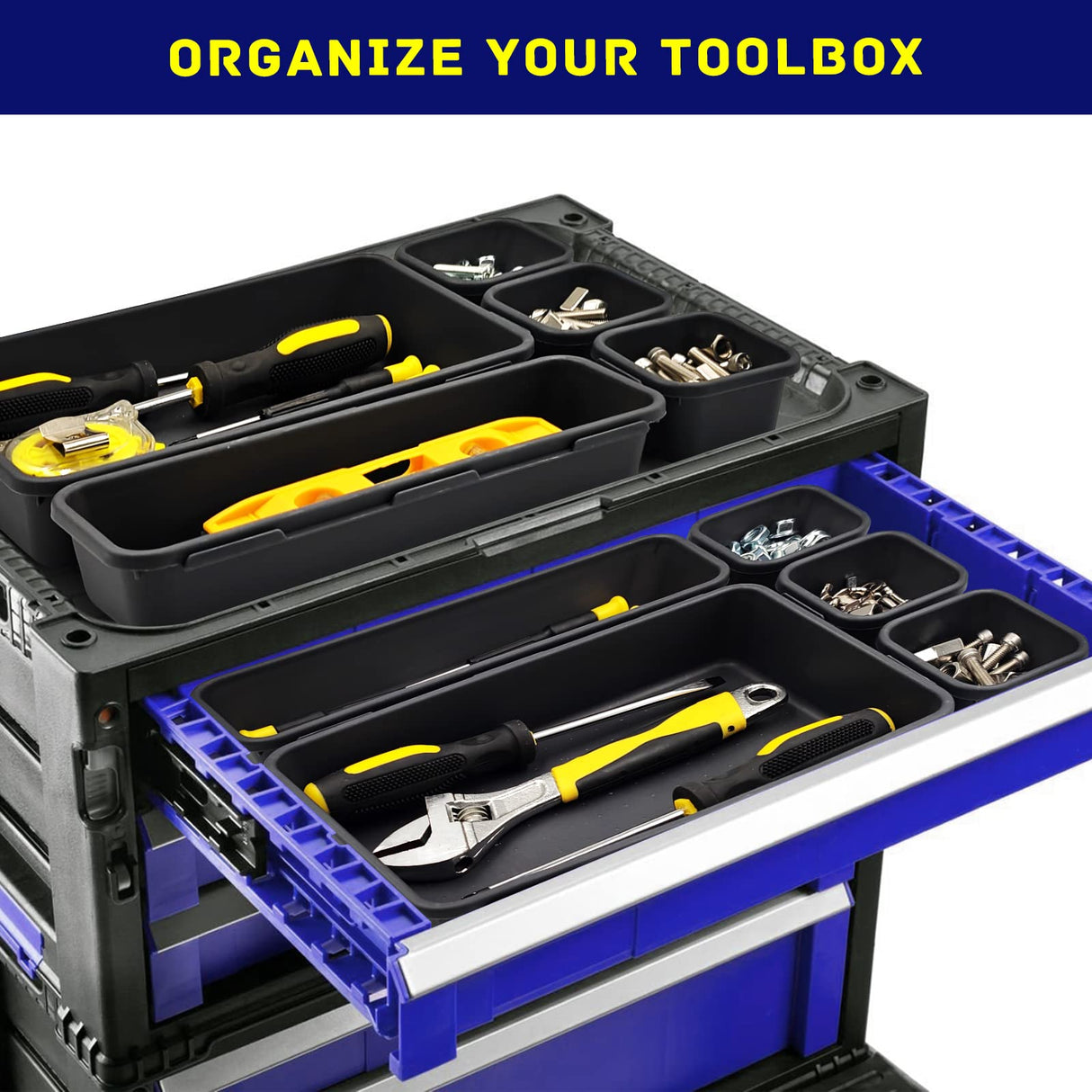 Vexercisehoop Tool Box Organizer, Tool Drawer Organizer Tray Divider, Toolbox Organization, Garage Tool Organizers and Storage, Tool Box Accessories Vexercisehoop