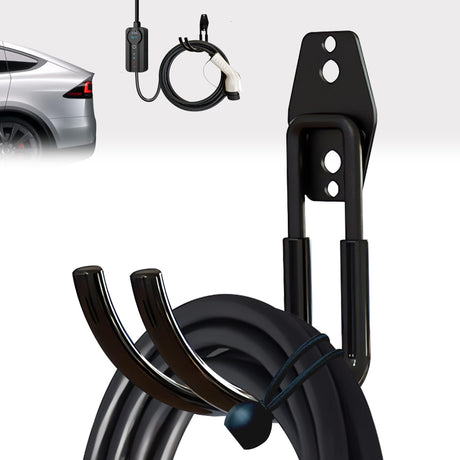 Nexoroot EV Charger Holder Wall Mount | Heavy-Duty J-Hook for EV Charger Cable Retractor, Durable Steel Hook for Indoor/Outdoor Use, Electric Vehicle Charger Cord Organizer Accessory Nexoroot