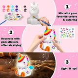 FUNZBO Paint Your Own Unicorn Lamp Kit - Back to School Supplies, Arts and Crafts Supplies Painting for Kids Teens,DIY Night Light Unicorn Toy for Toddler Girl Age 3 4 5 6 7 8 9 10 11 12 Birthday Gift FUNZBO