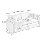 KEIKI 2-Piece Sofa Set with 1 Oversized Corduroy 3-Seater Sofa & 1 Loveseat Sofa, Upholstered 5-Seater Couch Set with 9 Pillow, High-Density Foam Cushions, Removable Armrests, for Living Room, Green KEIKI