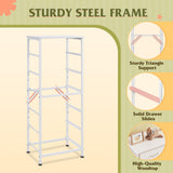 WLIVE White Tall Dresser for Bedroom, 6 Drawer Dressers & Chests of Drawers, Fabric Dresser for Closet, Living Room, Night Stand with Metal Frame, Storage Tower with Fabric Bins, Wood Top WLIVE