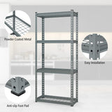 Goplus 4-Tier Metal Shelving Unit, 2 Pack Heavy Duty Wire Storage Rack with Anti-Slip Foot Pads, Height Adjustable Shelves for Warehouse, Kitchen, Living Room, Garage, 12" D x 27.5" W x 60" H Goplus