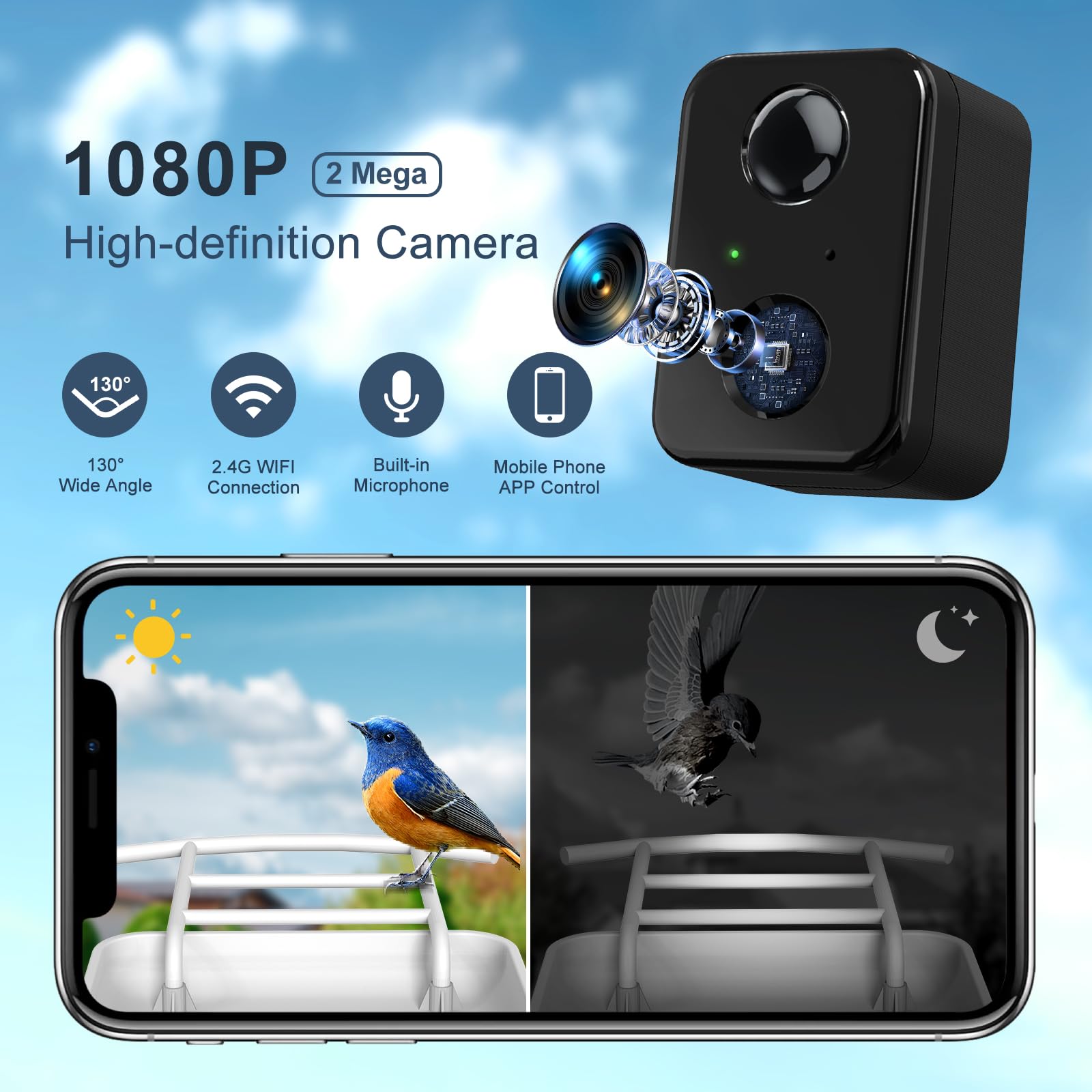 BROAIMX Smart Bird Feeder Camera, Free AI Forever, 1080P HD Camera Auto Capture Bird Videos & Solar Panel, App Notify When Birds Detected, Bird House - WoodArtSupply