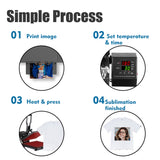 MR.R Premium Sublimation Heat Transfer Paper for Epson and Sawgrass,105gsm 8.5"x11" 100 sheets USA Letter Size per pack MR.R