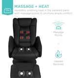 Best Choice Products Faux Leather Electric Massage Recliner w/Stool Footrest Ottoman, Remote Control, 5 Heat & Massage Modes, Side Pockets - Black Best Choice Products