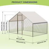 GarveeLife Large Metal Chicken Coop, Large Chicken Run with Waterproof & Anti-UV Cover, Outdoor Chicken Pen for Farm Yard (9.8' L x 6.6' W x 6.6' H) GarveeLife