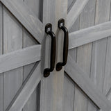 Outsunny Potting Bench Table, Outdoor Storage Cabinet, Multi-function Gardening Bench, Wooden Planting Workstation with Magnetic Doors, for Yard Tools or Pool Accessories, Gray Outsunny