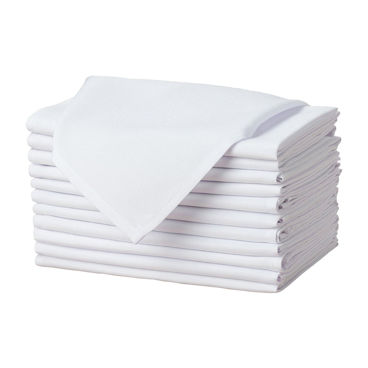 Gee Di Moda Cloth Napkins - 17 x 17 Inch White Dinner Napkins - Set of 12 Soft & Absorbent Washable Fabric Cloth Table Napkins with Hemmed Edges for Hotel Restaurant, Holiday Parties & Wedding Gee Di Moda
