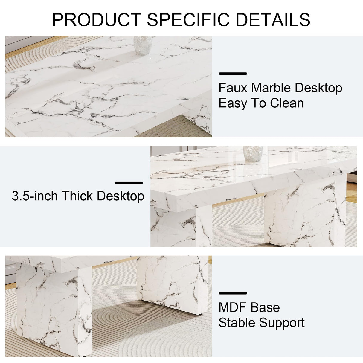 11 Piece Dining Table Set, 79" Marble Dining Table Set for 10, Marble Pattern MDF Dining Table Top and Base, 10 PU Leather Dining Chairs with Chrome Plated Metal Legs for Kitchen Dining Room. gopop