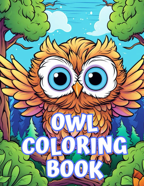 Owl Coloring Book: For Kids, Teens & Adults, Fun Owl Designs, 50 Unique Images Majosta